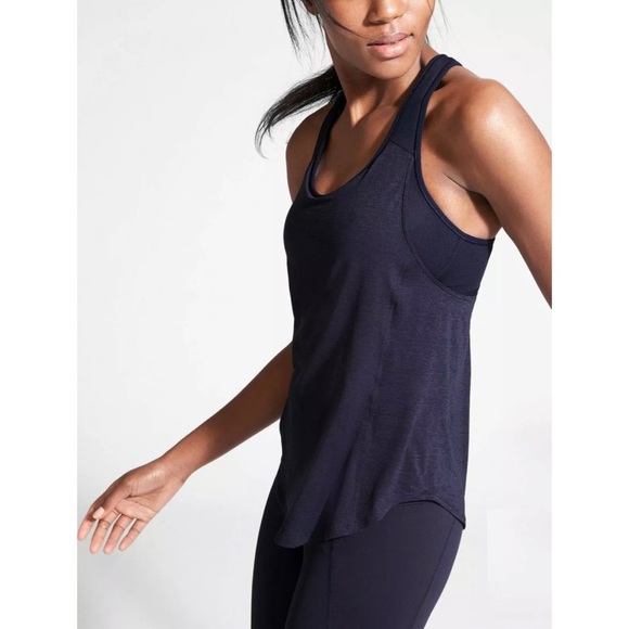 Athleta Navy Blue/Orange Hullabraloo Support Top - Picture 2 of 8